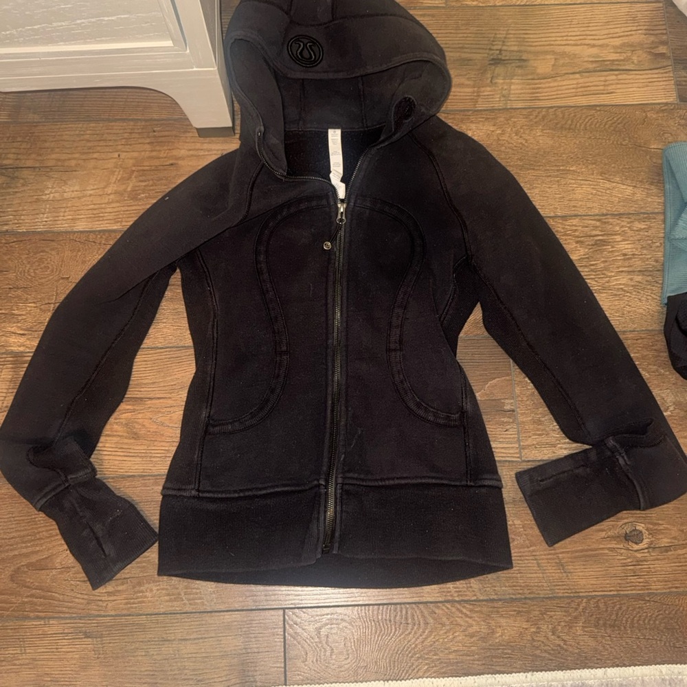 Lulu Black Hooded Zip-Up Jacket